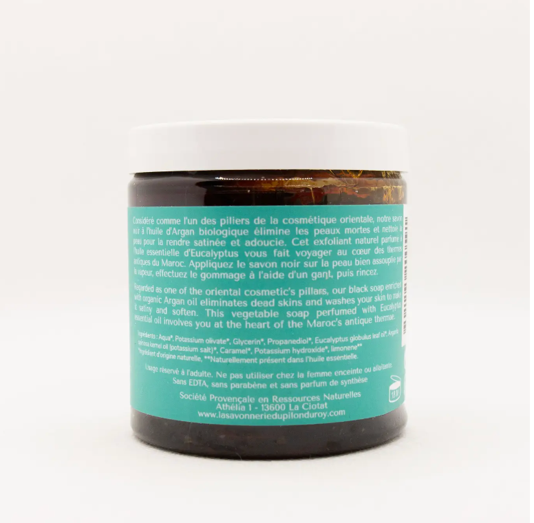 Savon Noir Hammam Bio à l'Argan et Eucalyptus - 250g - Veganova